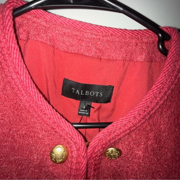 Talbots Women's Coral Blazer with Gold Buttons - Picture 4 of 11